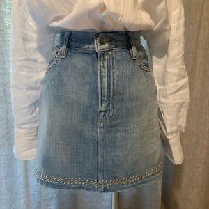 Frame Jean denim short mini skirt size 29 light blue with metal studs